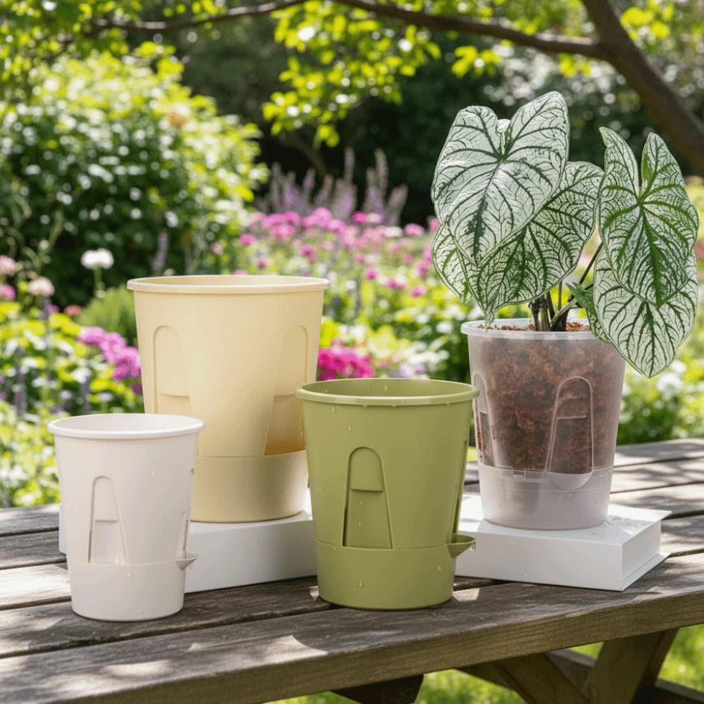 Plastic Self Absorbing Flowerpot Water Storage Tall Drain Holes Breathable Flowerpot Thickened Large Capacity Lazy Flowerpot