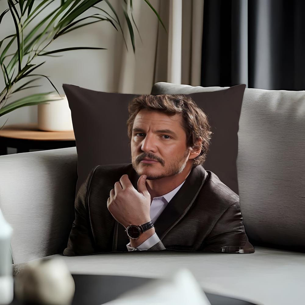 Fashion PPpedro Pascalful Cushion Cover Antidustmite Pillowcase Invisible Zipper Silky Short Plush Sofa Cushion Cover