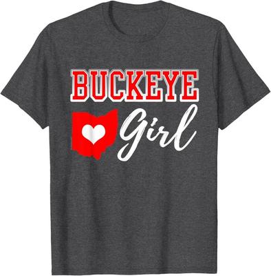 Buckeye Girl Ohio Zuhause Herz Staat T-Shirt