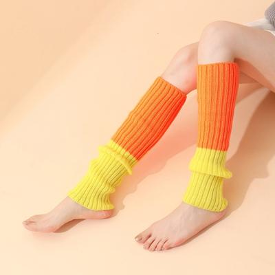 Süßes Woll-Stricksocken-Set, fluoreszierendes Damen-Beinset, Ankleidezubehör, Herbst/Winter-Party, farbiges Socken-Set