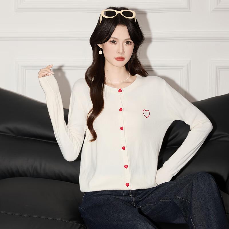 

Женский вязаный кардиган Tluoman с вышивкой и бантом, длинный рукав One Size