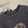 Damen Oversize T-Shirt mit Schmetterlingsdruck und Rundhalsausschnitt