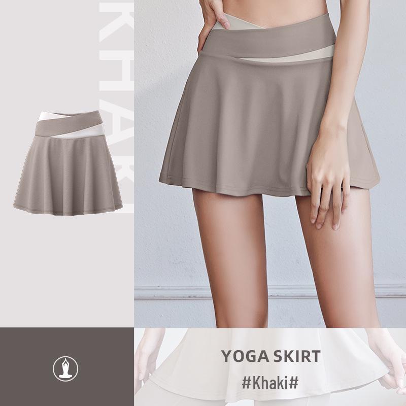 Quick-Dry Colorblock A-Line Skort for Outdoor Sports & Yoga