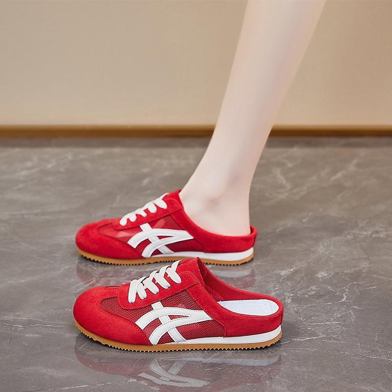 Slippers Women's Summer New Rubber Women's Shoes Mesh Surface Breathable Simple Bag Head Cool Half Drag