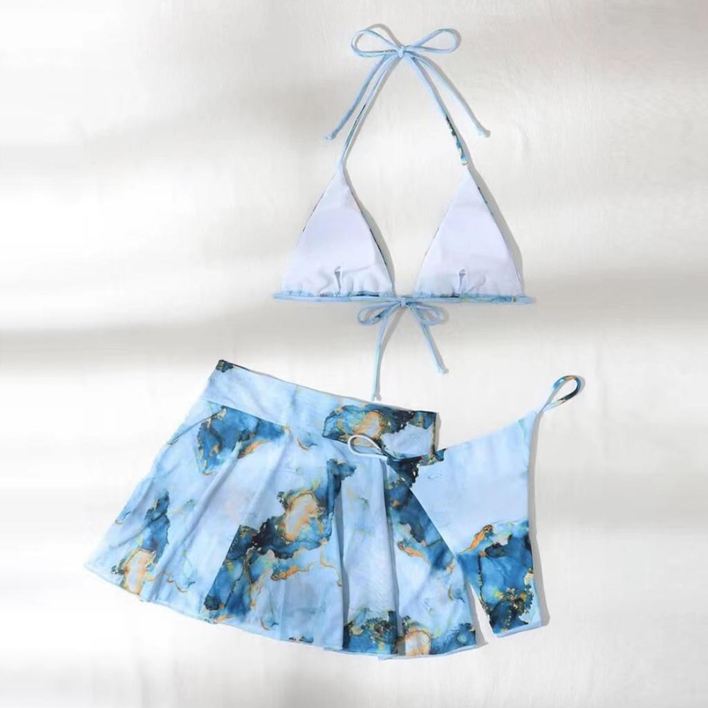 Costume da bagno da donna con stampa tie-dye, reggiseno push-up imbottito sexy da spiaggia, costume da bagno