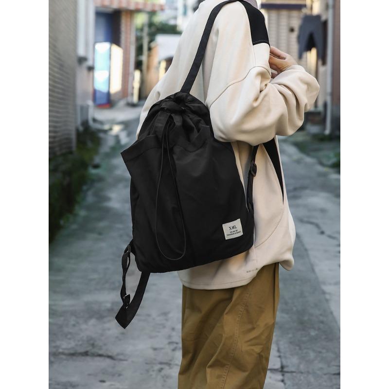 School bag casual lightweight nylon wear-resistant backpack lazy wind large capacity multi-functional handbag student bag