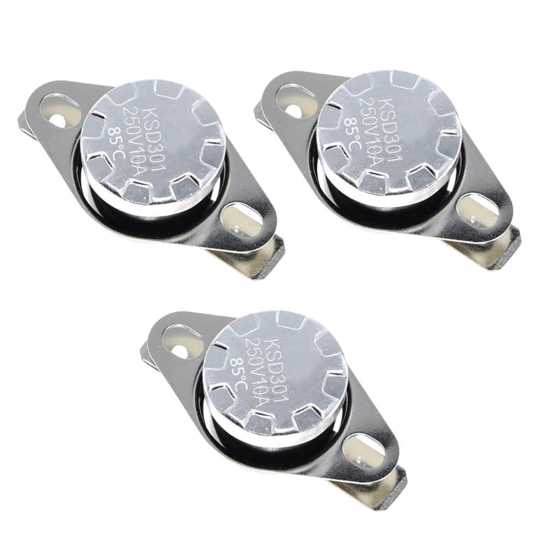 

3Pcs KSD301 250V 10A Normally Closed Thermostat Temperature Thermal Control Switcher Repair Part 40/70/85/125℃