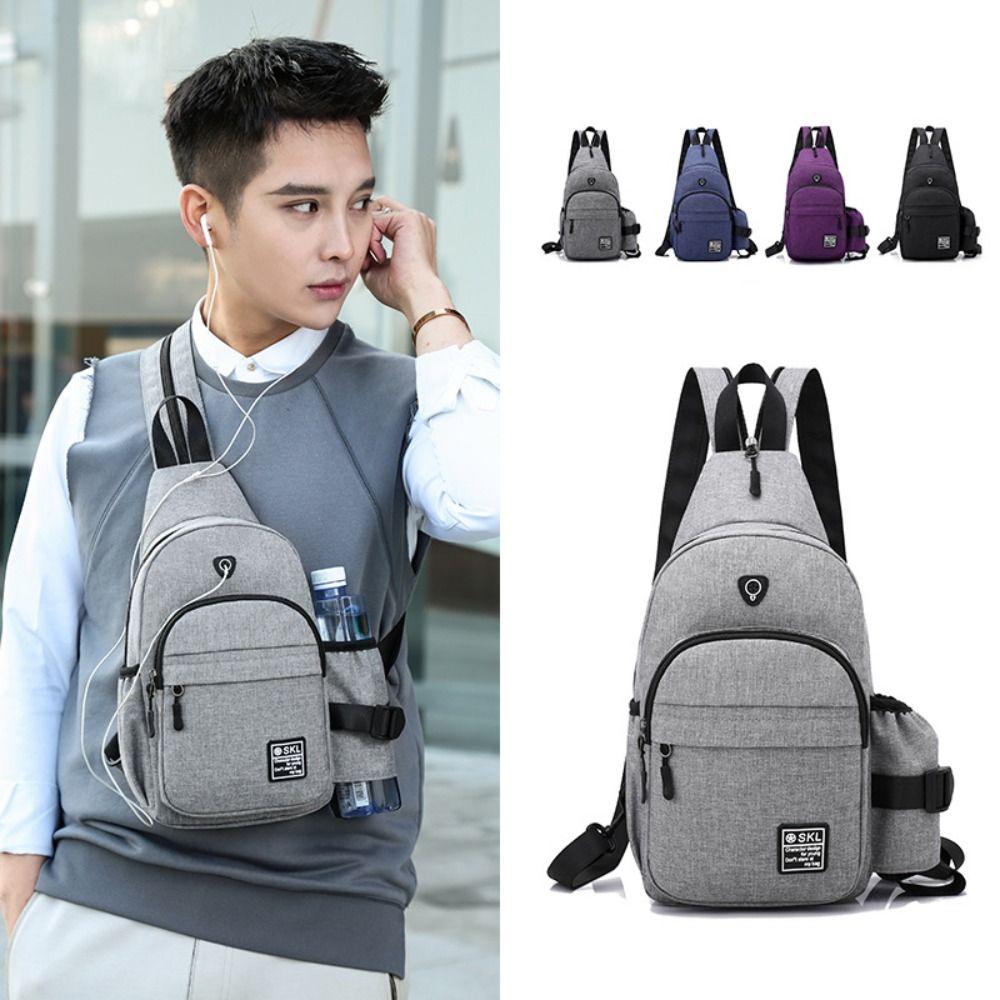 

Large Capacity Shoulder Bag with USB Jack Handbags Portable Crossbody Bag