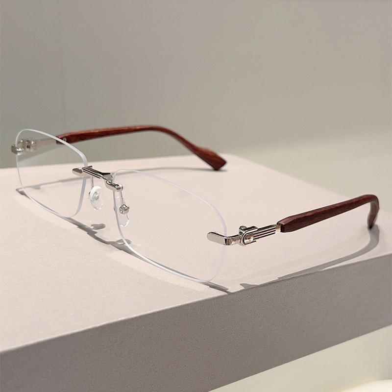 Rimless Rectangle Sunglasses Men New Vintage Gradient Casual Shades Women Trendy Brand Design Outdoor Sun Glasses