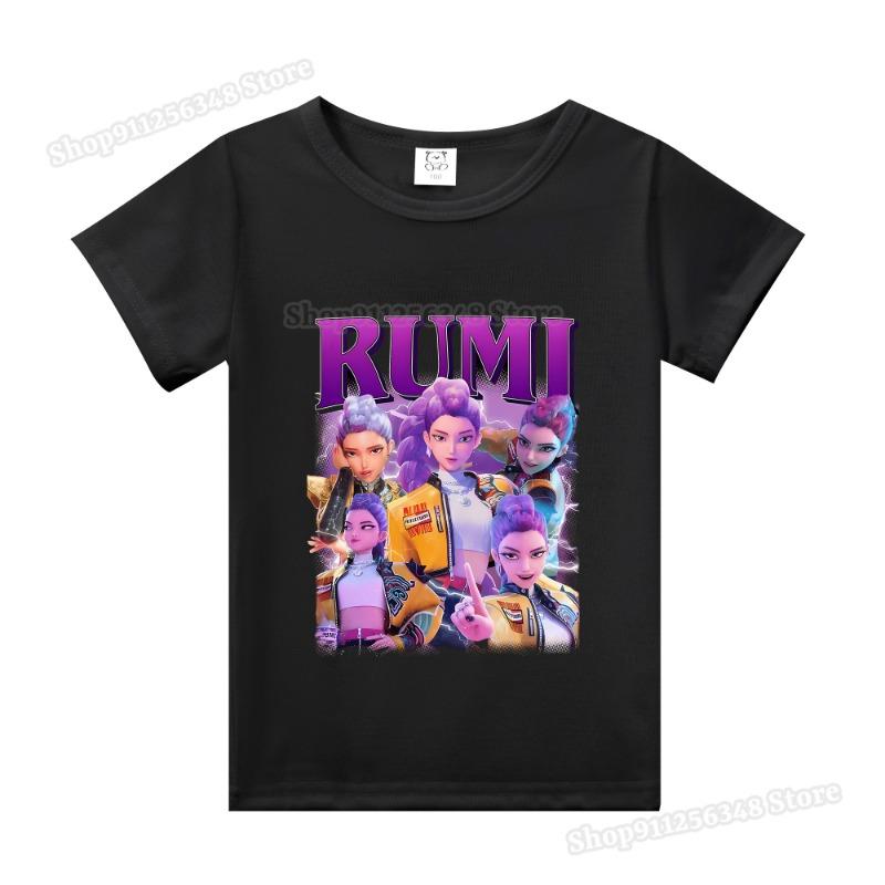 Barneklær Tegneserie Anime K-Pop Demonjegere Trykk T-skjorte Rumi Zoey Mira Topper Huntrix Saja Gutter Derpy Tiger Barneklær