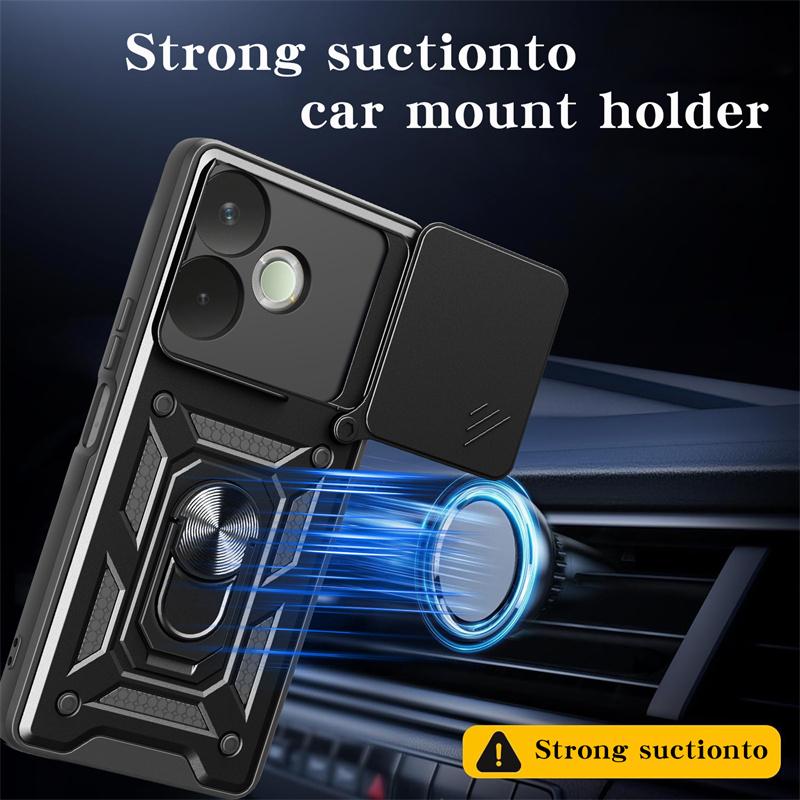 Funda For OPPO A5 Pro 5G Case Shockproof Armor Slide Lens Protector Phone Case For OPPOA5 Pro A5Pro 5G Magnetic Ring Stand Cover