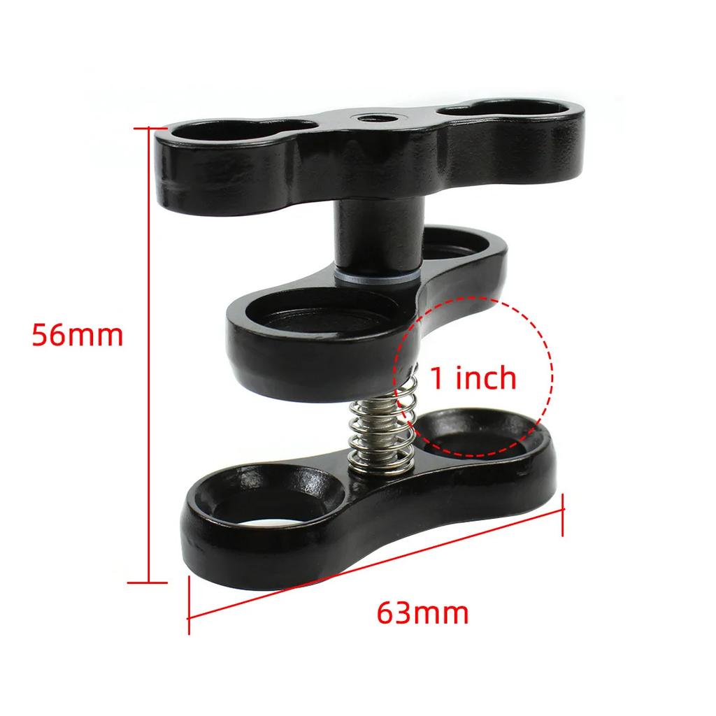 Aluminum Alloy Scuba Diving Light Torch Dual Ball Joint Arm And 1 Set Butterfly Clip Clamp Mount For Underwater Photography