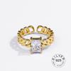 Real 925 Silver Rings For Women Vintage Zircon Open Round Engagement Rings Silver 925 Jewelry Anillos Mujer