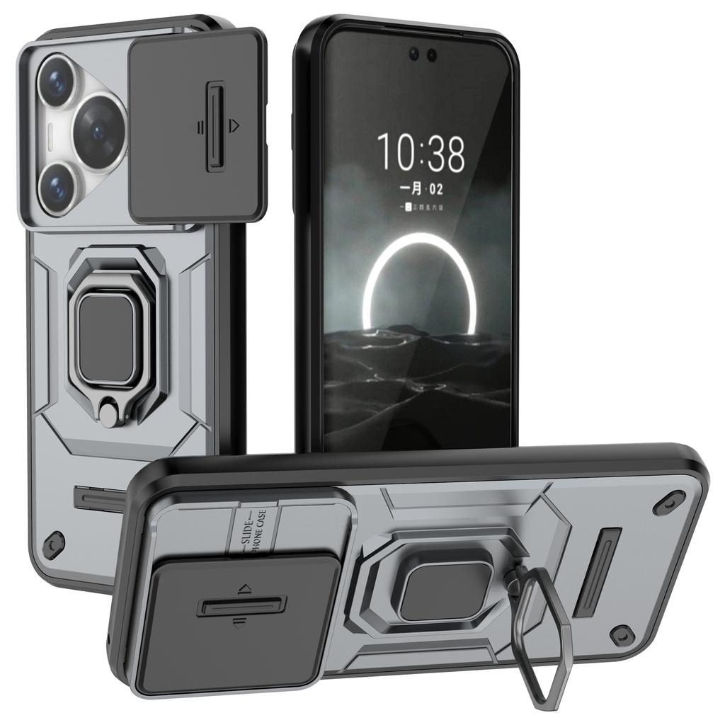 For Huawei Pura 70 Case PC+TPU Protective Phone Shell with Slide Lens Cover