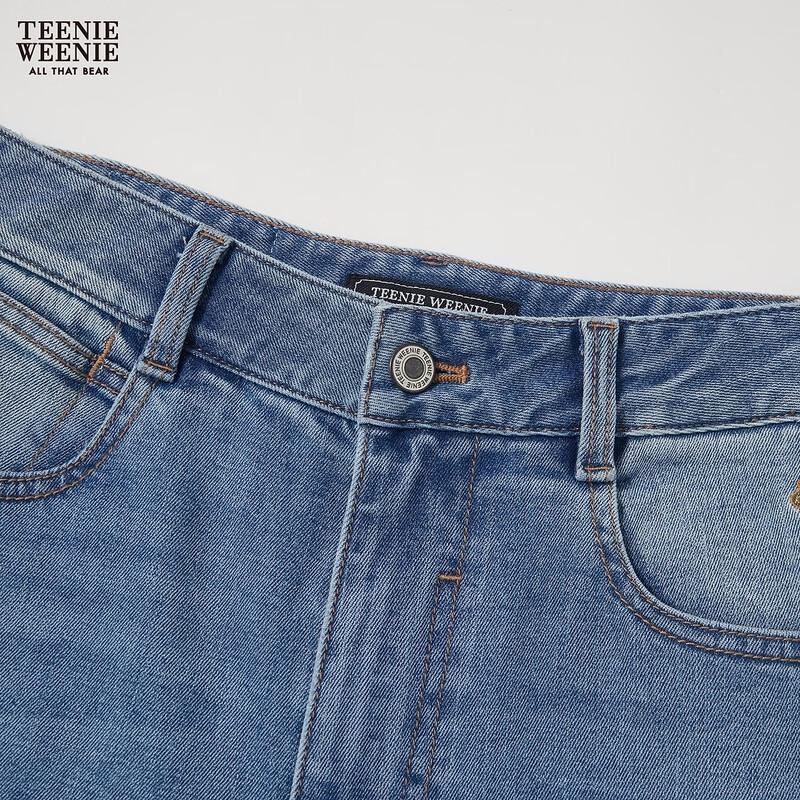 Teenie Weenie Bear Letter Denim Jeans for Women
