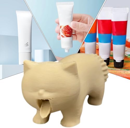 Penlimly Cat Toothpaste Squeezer | Vomiting Cat Topper - Cute Bathroom Dorm Nightstand Decor for Pet Lovers Home