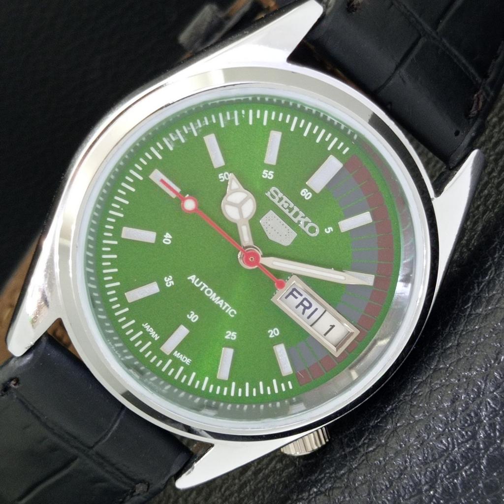 JAPAN VINTAGE REFURBISHED SEIKO 5 AUTOMATIC 6309A MENS GREEN WATCH A441105-4 Sk-a441105