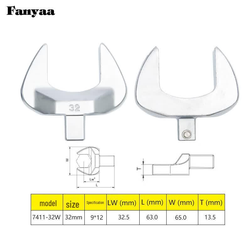Fanyaa Torque Wrench Open-End Interchangeable Head