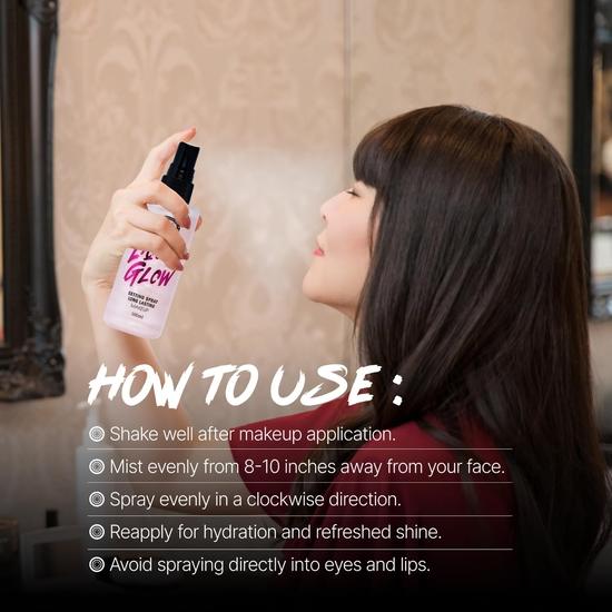 Fashion Colour Liquid Glow Setting Spray For Makeup Long Lasting (100ml) | Natural Dewy Finish | Keeps Makeup Intact | Hydrates (MF09A, 100ML)