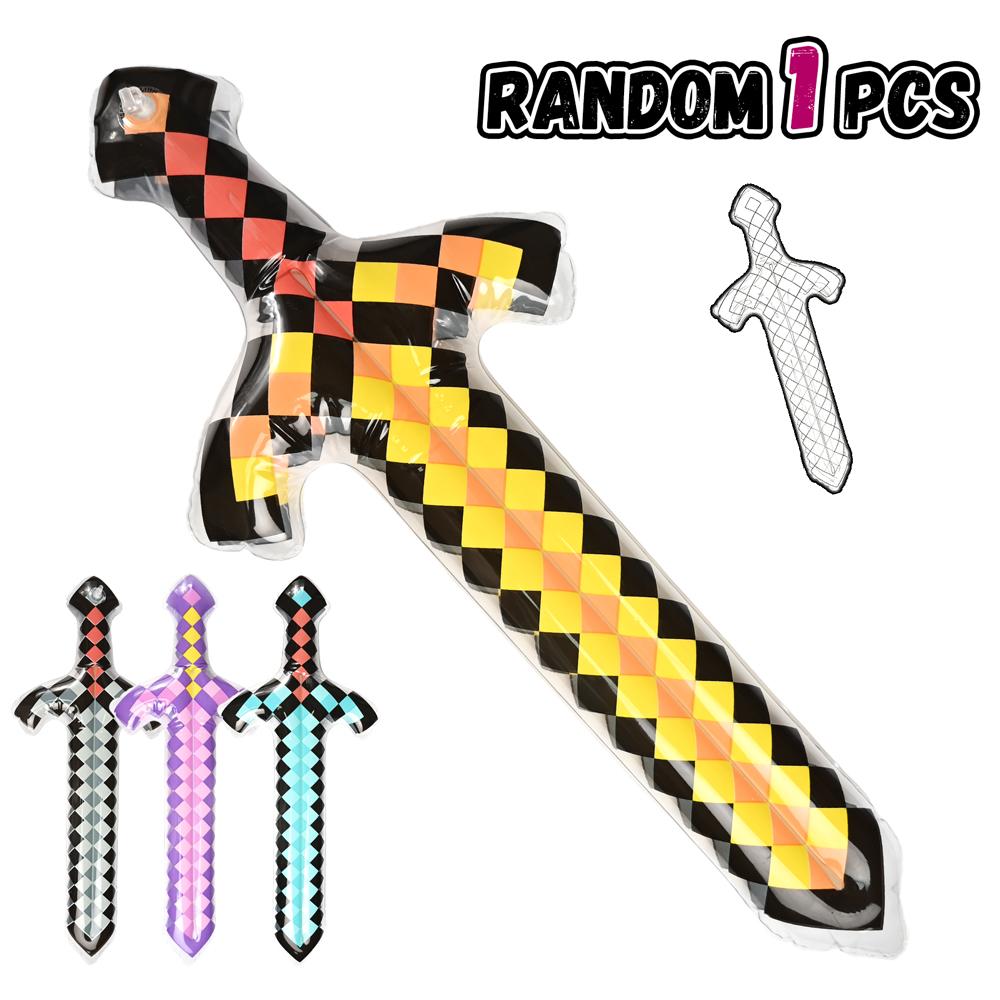 

Pixel Style Inflatable Diamond Gemstone Sword Children S Toys Parent-Child Game Peripheral Plaything Party Birthday Cosplay Gifts