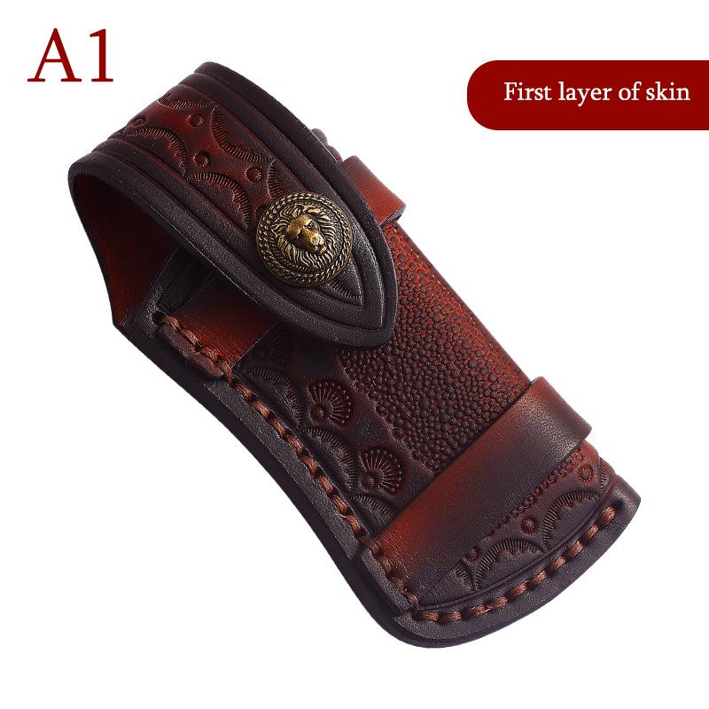 

Zhipu Carved Leather Case Head Layer Cowhide Folding Knife Case Holster 2.5mm