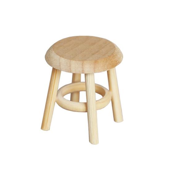 Sturdy 1:12 Miniature Dollhouse Durable Smooth Surface Handmade Chair Stool