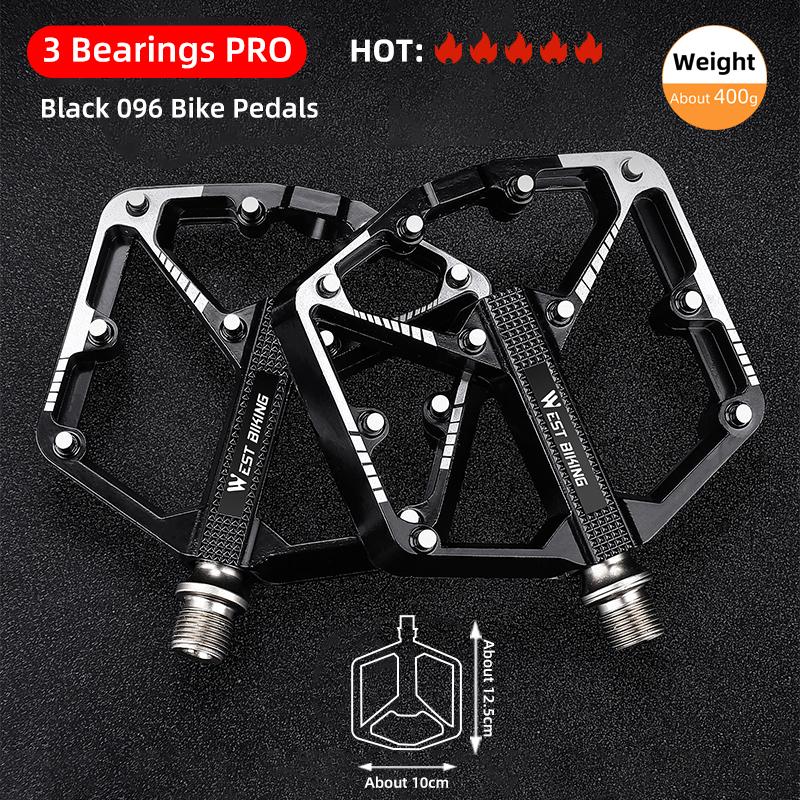 WEST BIKING Bicycle Pedals Sealed DU Bearing Nonslip Pedal Mountain Road Bike Cycling Alloy MTB Pedal Bicycle Accessories