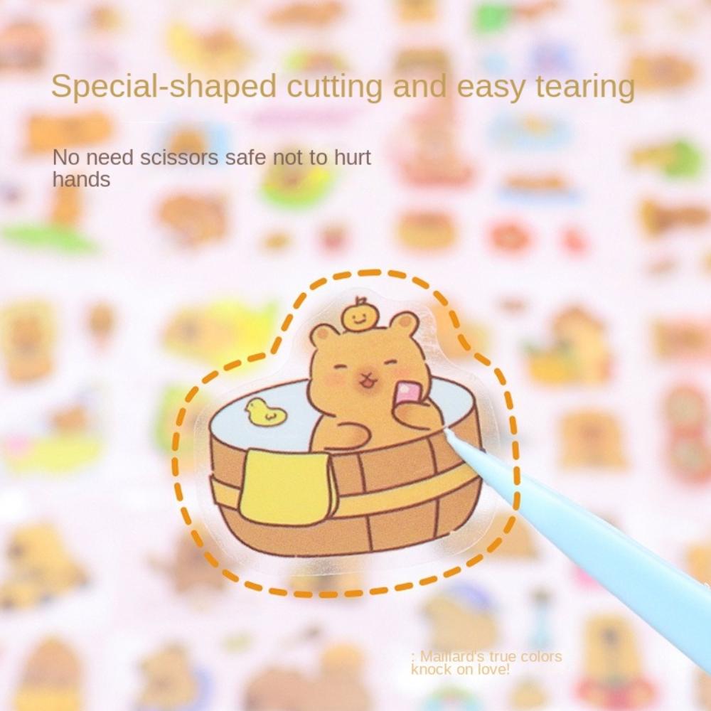 100PCS Stationery Children Sticker Cartoon Capybara Water Cup Decal  Birthday Gift