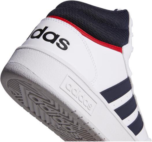 Buty koszykarskie Adidas Hoops 3.0 Mid Classic Vintage białe/atramentowy legendarny/żywy czerwony