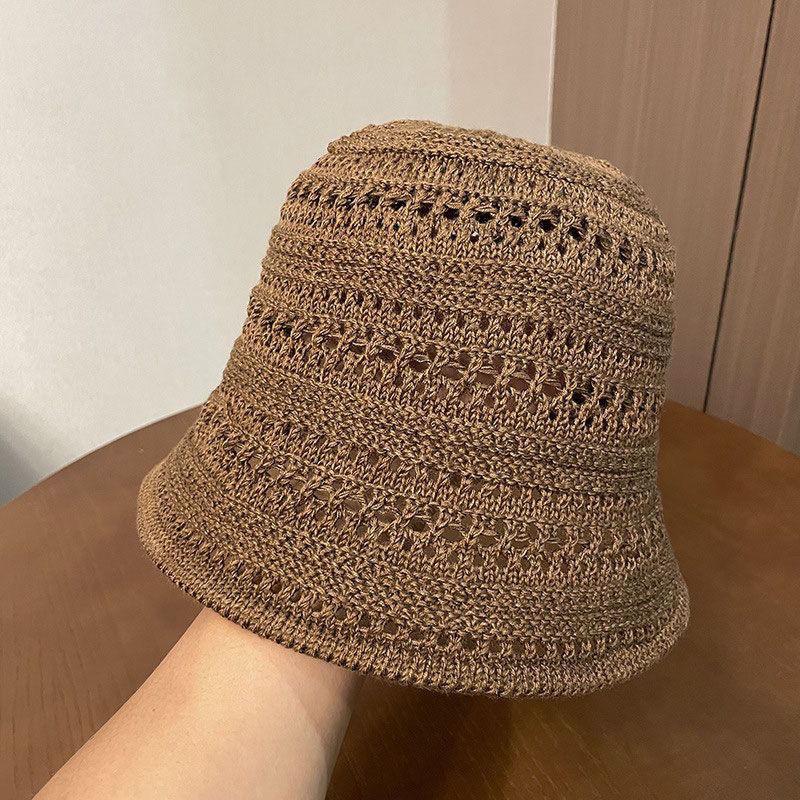 

Color straw hat women s summer, new big-brimmed sun hat hollow-woven breathable seaside vacation sunscreen hat One size fits all