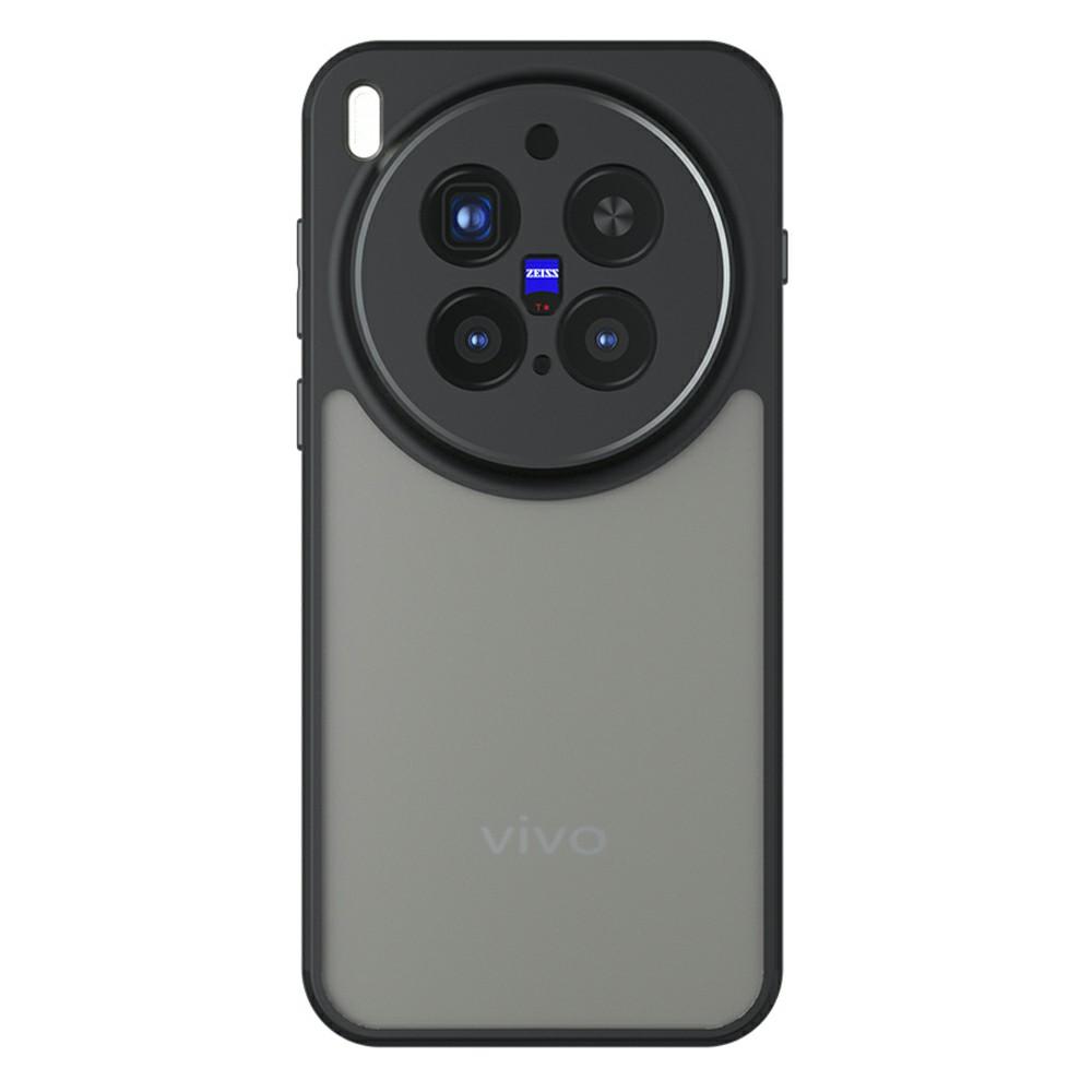 For vivo X300 Pro 5G Case Skin-Touch TPU + PC Matte Phone Back Cover, Transparent Black