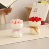 Rose Ceramic Fruit Fork Set with Storage Jar Creative Dessert Picks Practical Fruit Serving Utensils for Appetizers Cheese Snacks