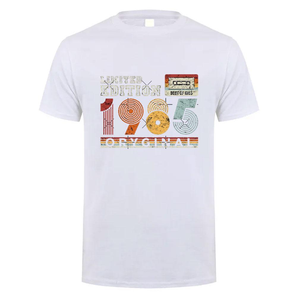 1985 Year Vintage Cotton T Shirt Retro 80s Style Short Sleeve Retro Tee Unisex Classic Design for Men Women 40th Birthday