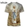 Virgin Mary T Shirt 3D Print Goddess Of Mercy T-Shirt For Men Women Christian Blessed Jesus God Tee Tops Short Sleeve Streetwear