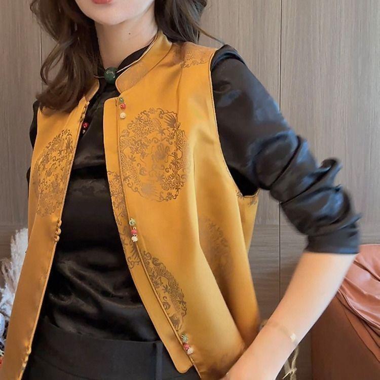 

Женский жилет на раннюю весну, новая мода, весенне-осенний, новый живой жилет с принтом, рубашка, тренд 3XL (recommended 138-75kg)