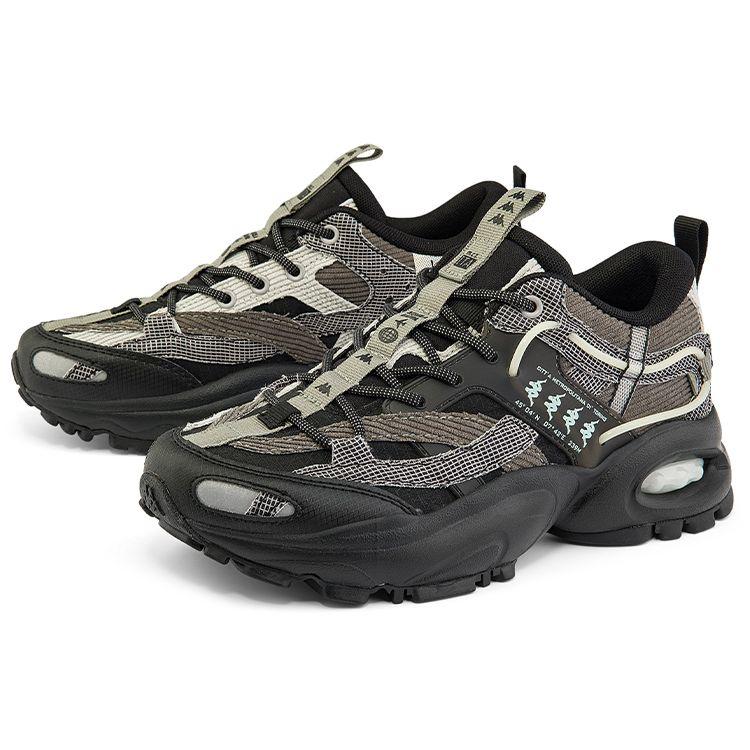 Kappa Fabric Synthetic Leather TPU Comfortable Daily Wrap Low-Top Dad Shoes Unisex Sneaker Black K0CW5MM95-990