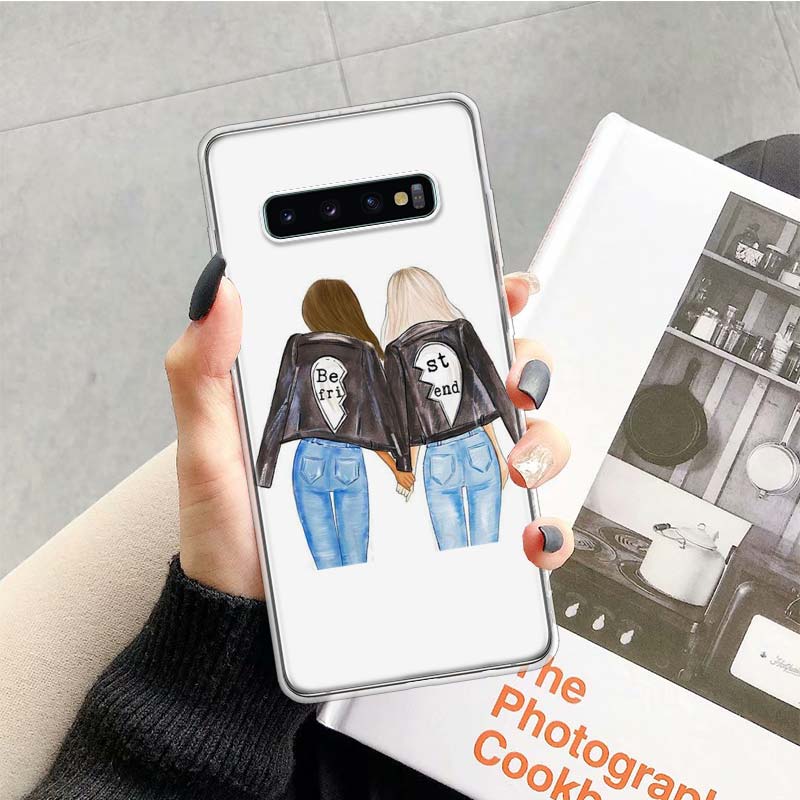Best Friends BFF Matching Phone Case for Samsung Galaxy A52 A51 A50S A12 A22 A32 A72 A10S A30S A31 A71 Note 20 Ultra 10 Plus S10