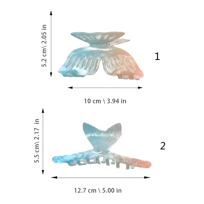 Multicolor Acetate Hair Claw Clip With Fish Tail Design Nonslip Hair Clip For Women Beach Vacation Hair Accessories