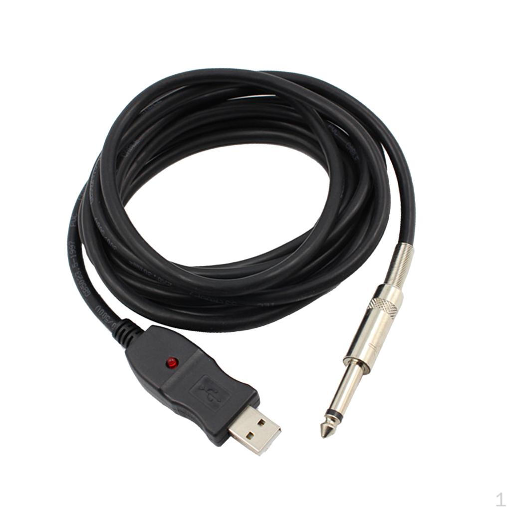 9.8ft Guitar Bass 6.5mm To USB Connection Instrument Cable Adapter