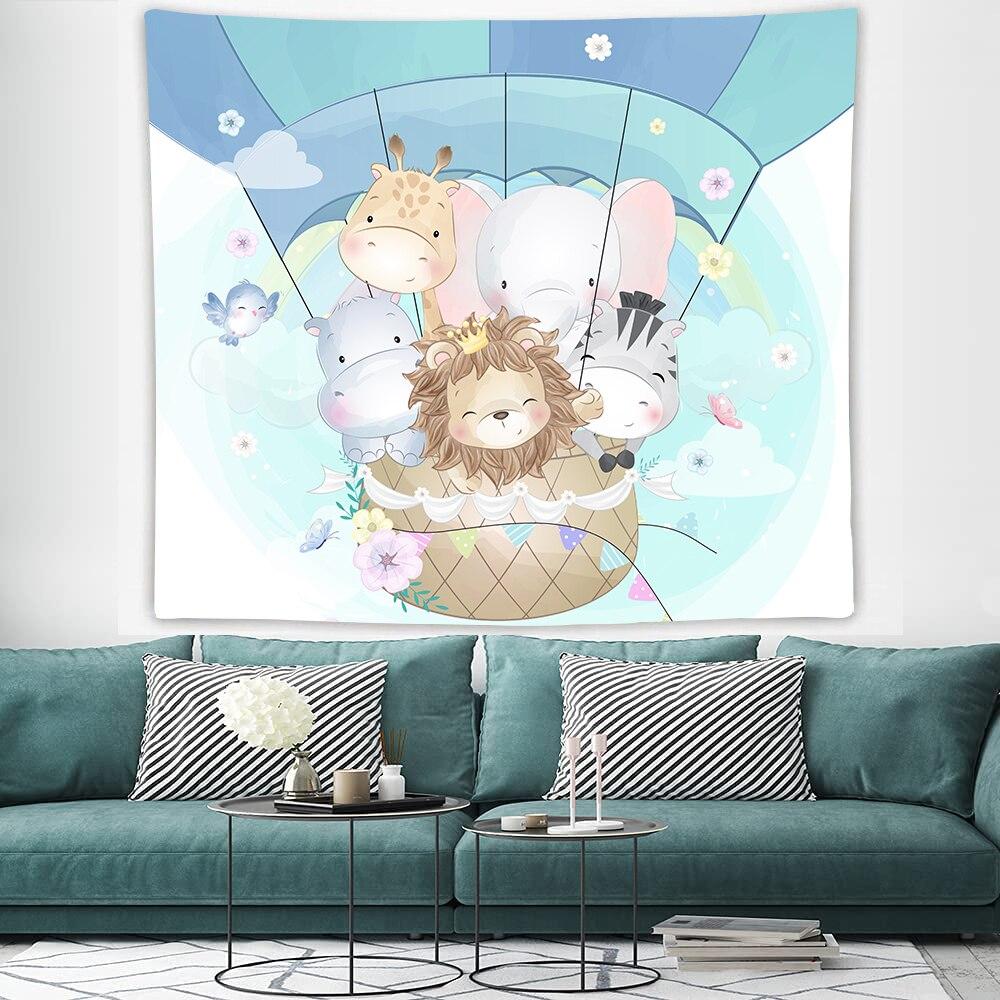 Cartoon Animal Tapestry For Children Boy Girl Bedroom Decoration Birthday Gift Cute Swan Bear Wall Hanging Kawaii Wall Tapestry
