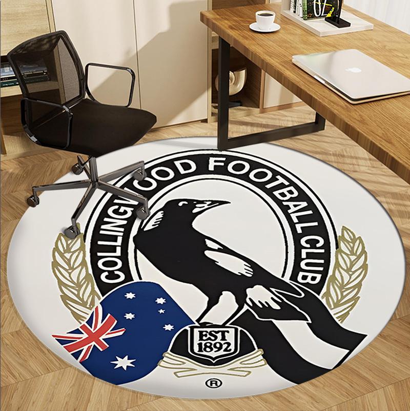 Football Club Pattern Round Rug, Indoor/Outdoor Mat, for Picnic, Gameroom, Bedroom, Office, Living Room, Home Decor Carpet, Birthday Gift