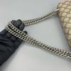 [Pre-Owned] Dionysus Chain Tiger Head Buckle Logo Canvas And Leather Shoulder Bag Small - Very Good #1TKPGOX