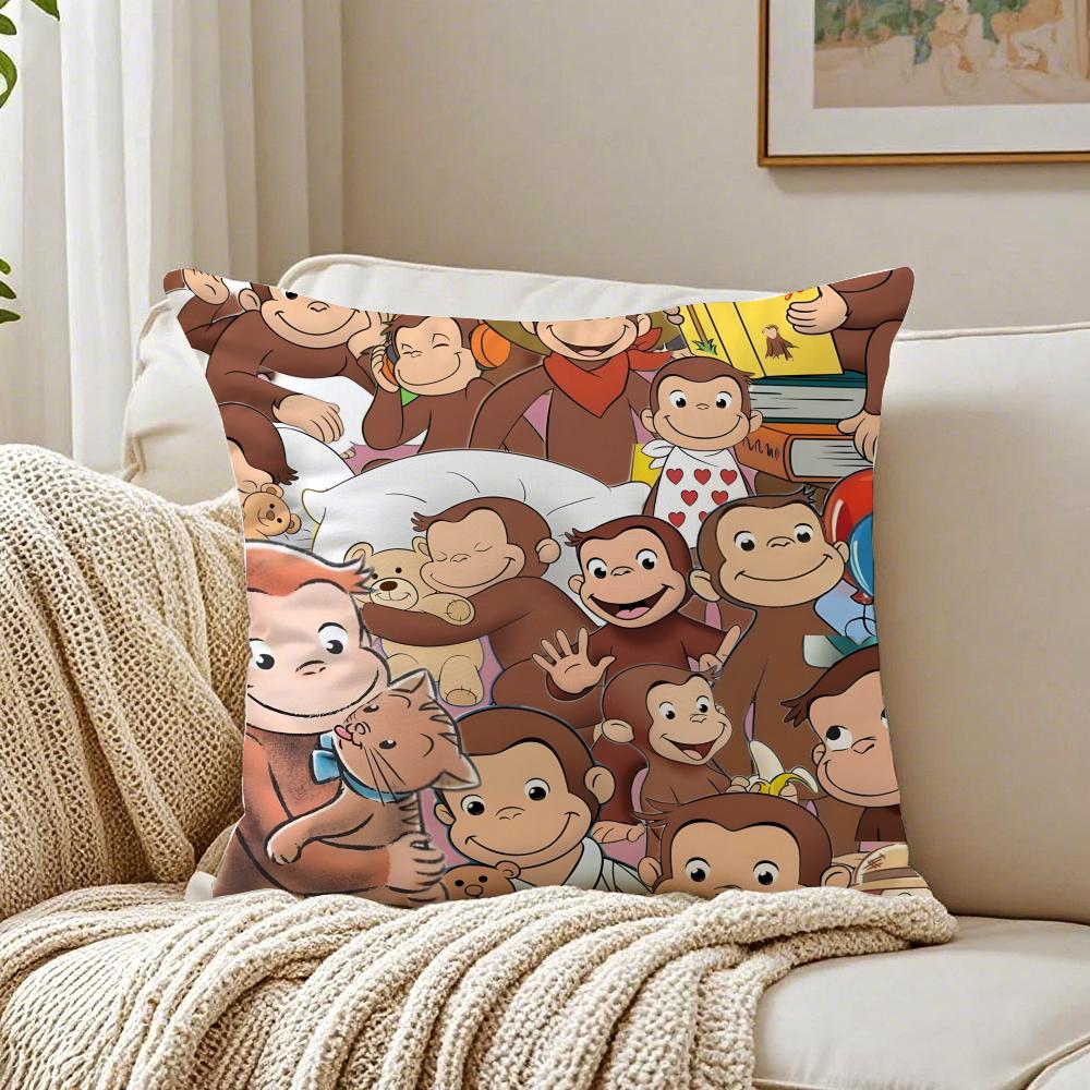 CCurious George Pillow Kids Cartoon Cushion Cover Pillowcase Antidustmite living Room Sofa Decor Cushion Room