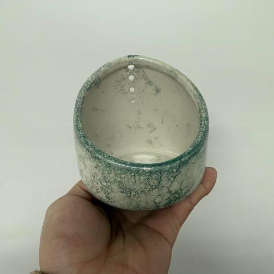 Ciotola Spogliaerbe per Erbe in Ceramica Tazza Spelafoglie per Erbe Fatta a Mano con Diverse Dimensioni di Fori Rotondi Strumenti Efficienti per Rimuovere le Foglie