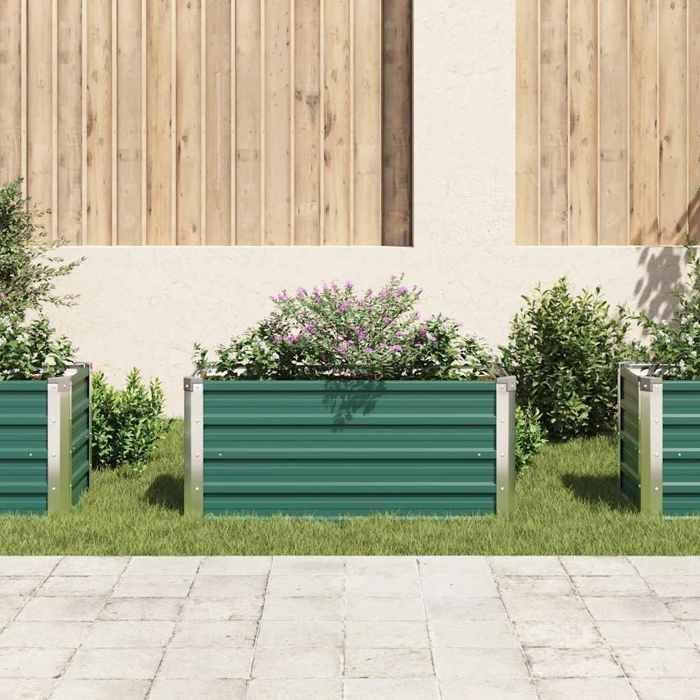 VidaXL Lit Surélevé Acier Galvanisé 100x40x45 cm Vert Jardinière Pot de Fleurs 44855
