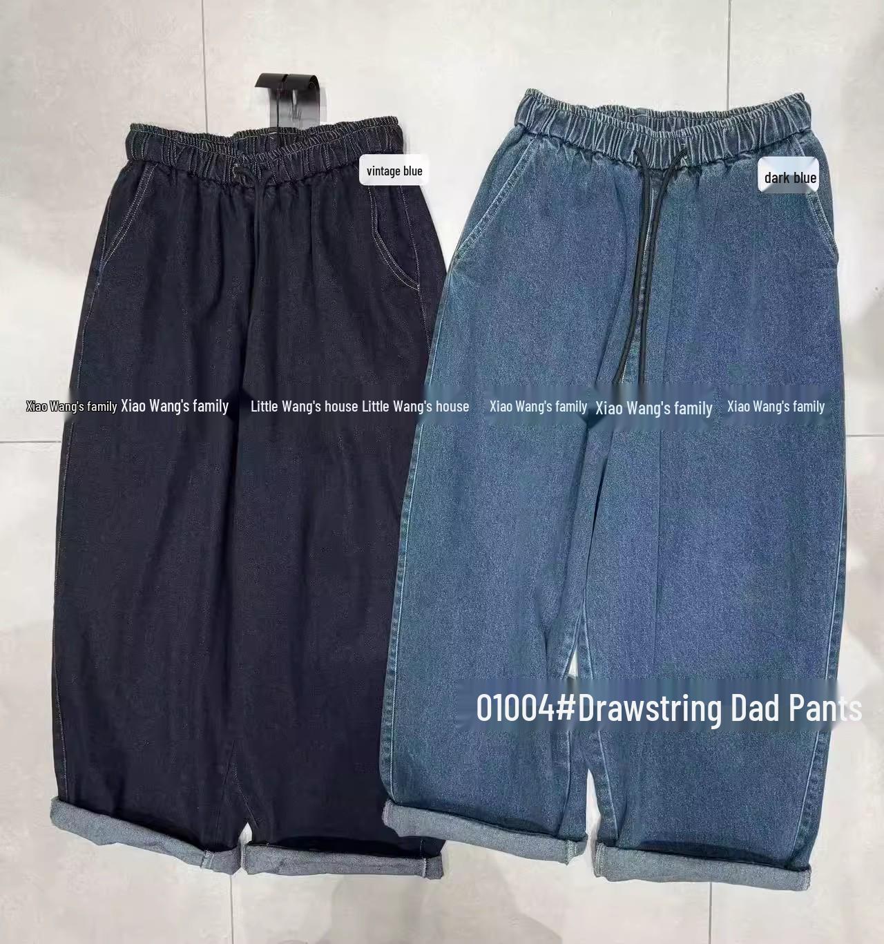 

Весенние эластичные джинсы гаремы большого размера с высокой талией и кулиской в стиле ретро от Сяо Вана One Size