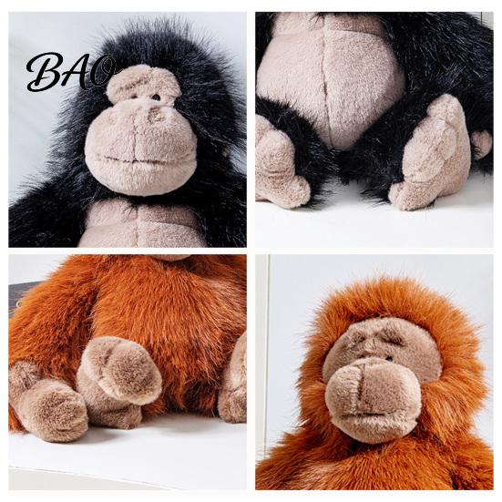 Orangutan Plush Toy Gorilla Doll, Realistic Stuffed Animal for Kids, Soft Fluffy Gift Lovers Plushie with Thick Long Fur, Home Decor Cuddly Haired Ape