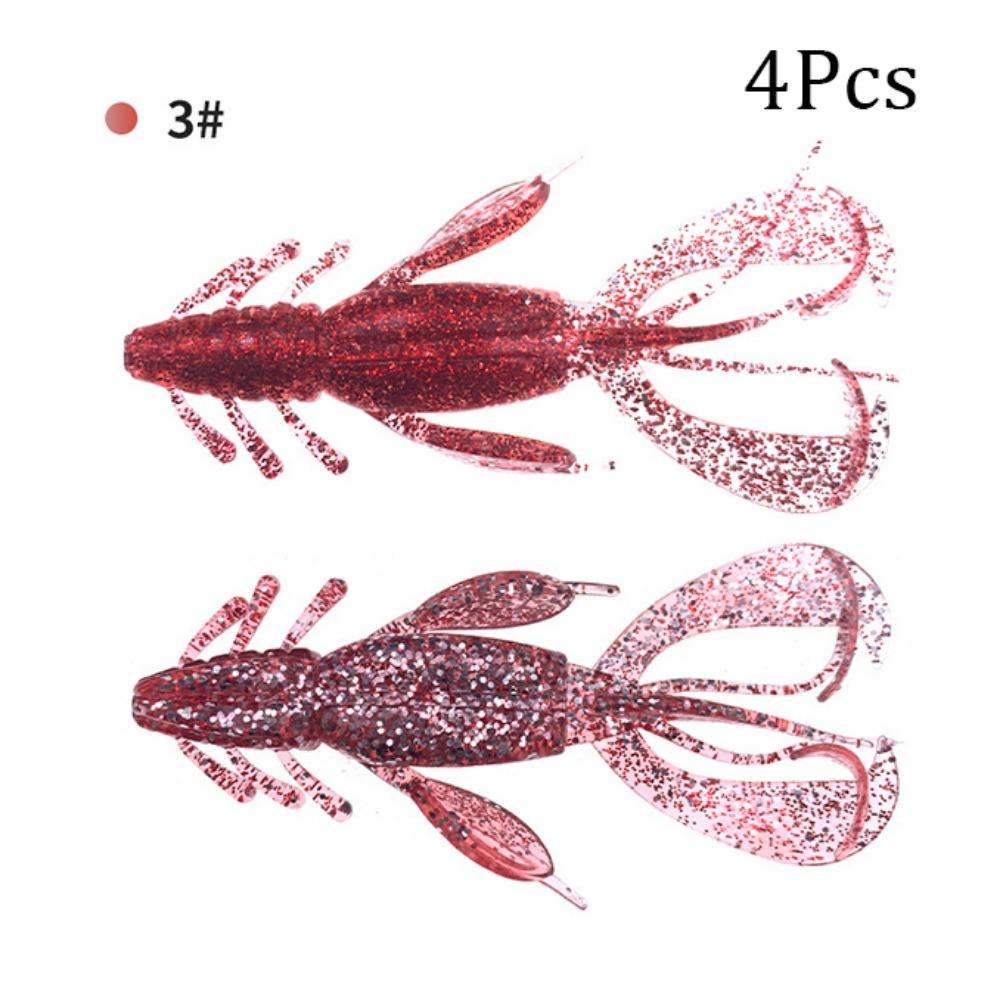

4Pc/Set Lobster Pattern PVC Fishing Lure 10.5g/9.5cm Lifelike Swimming Posture Soft Bait Shrimp Simulated Bait Body