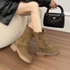Martin Boots Women's Spring and Autumn Single Boots with Skirt British Style 2025 New Thick-soled Buckle Boots Stacking Locomotive Short Boots