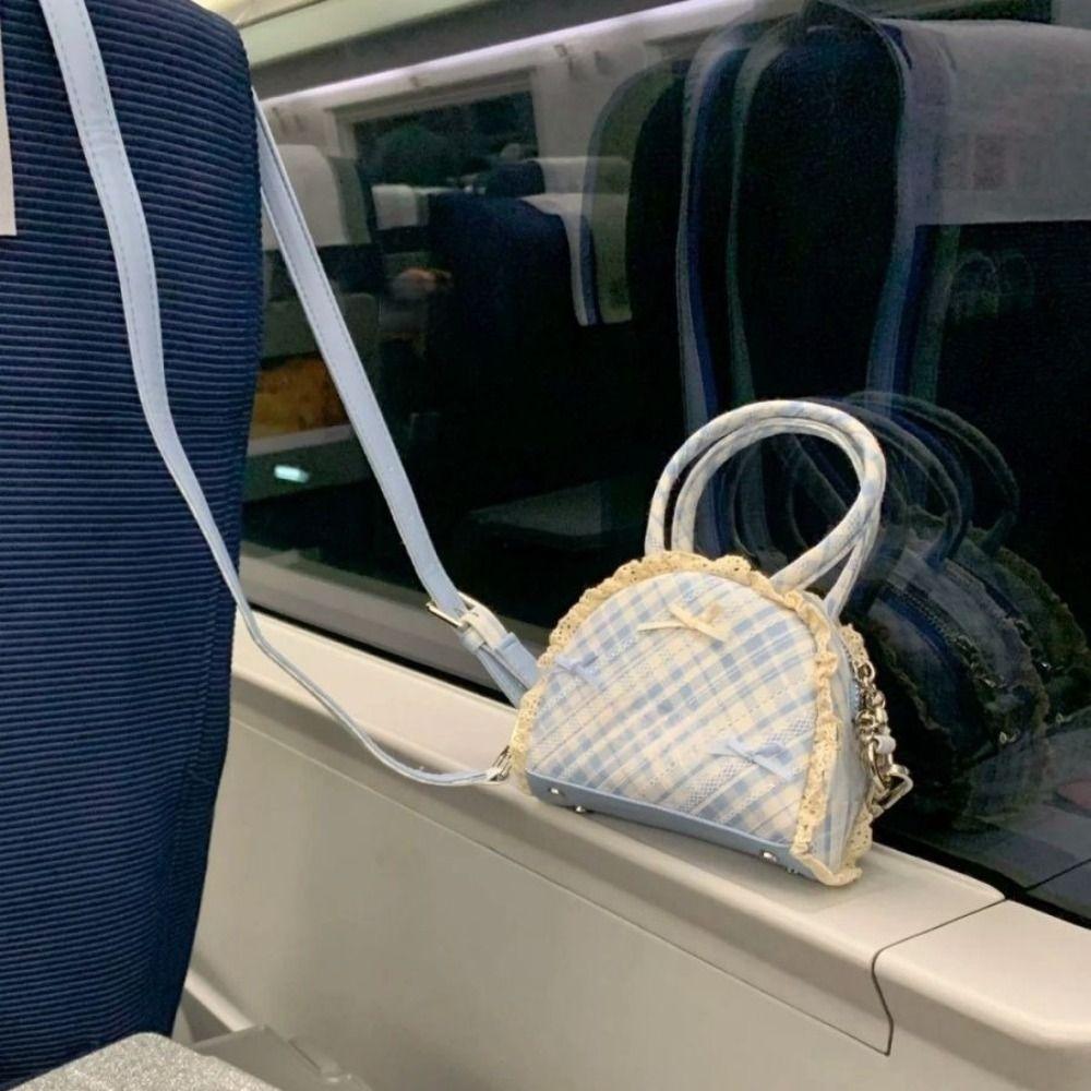 

PU Bow Shoulder Bag Lace Mini Lipstick Bag Simple Bowknot Crossbody Bag Daily синій